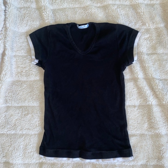 MT black tight fitting double layered tee - Picture 1 of 4